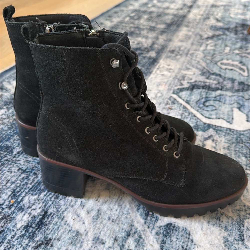 Anne Klein Abbott combat boot booties leather suede size 8.5